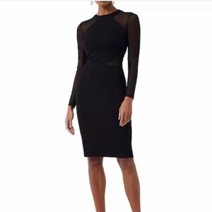 French Connection Black Viven Mesh Paneled Body Con Dress-
SIZE 8